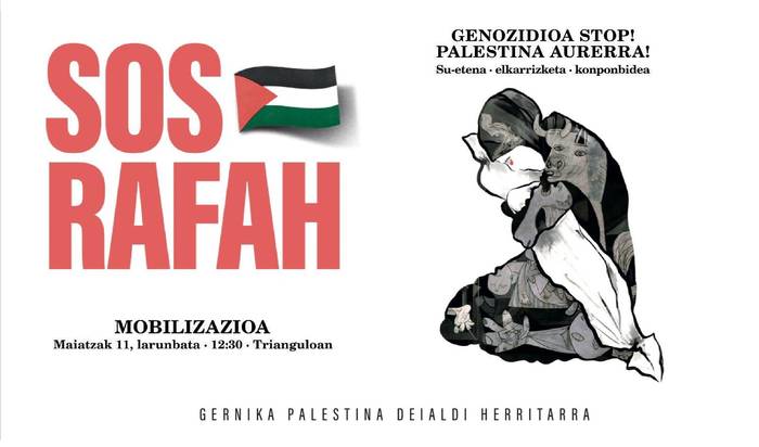 Larunbatean Tolosara, Israelen genozidioaren aurka eta palestinar herriaren alde