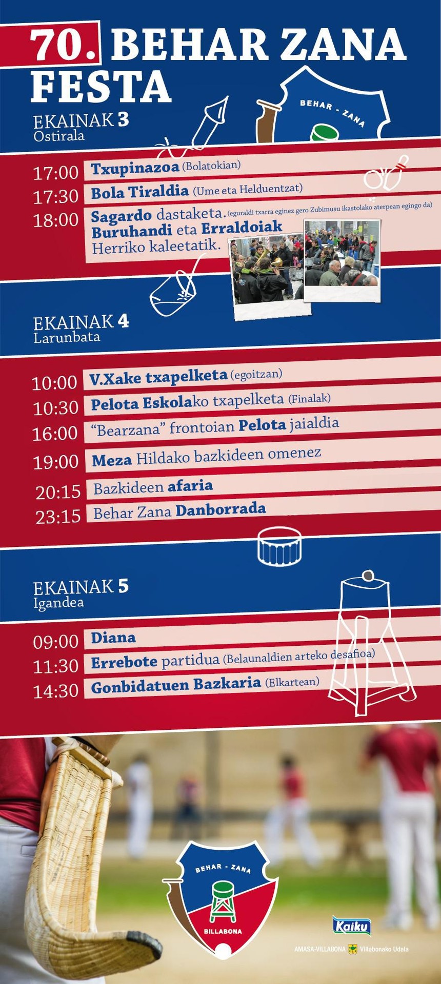 Behar Zana elkartearen 70. urteurrena, datorren asteburuan