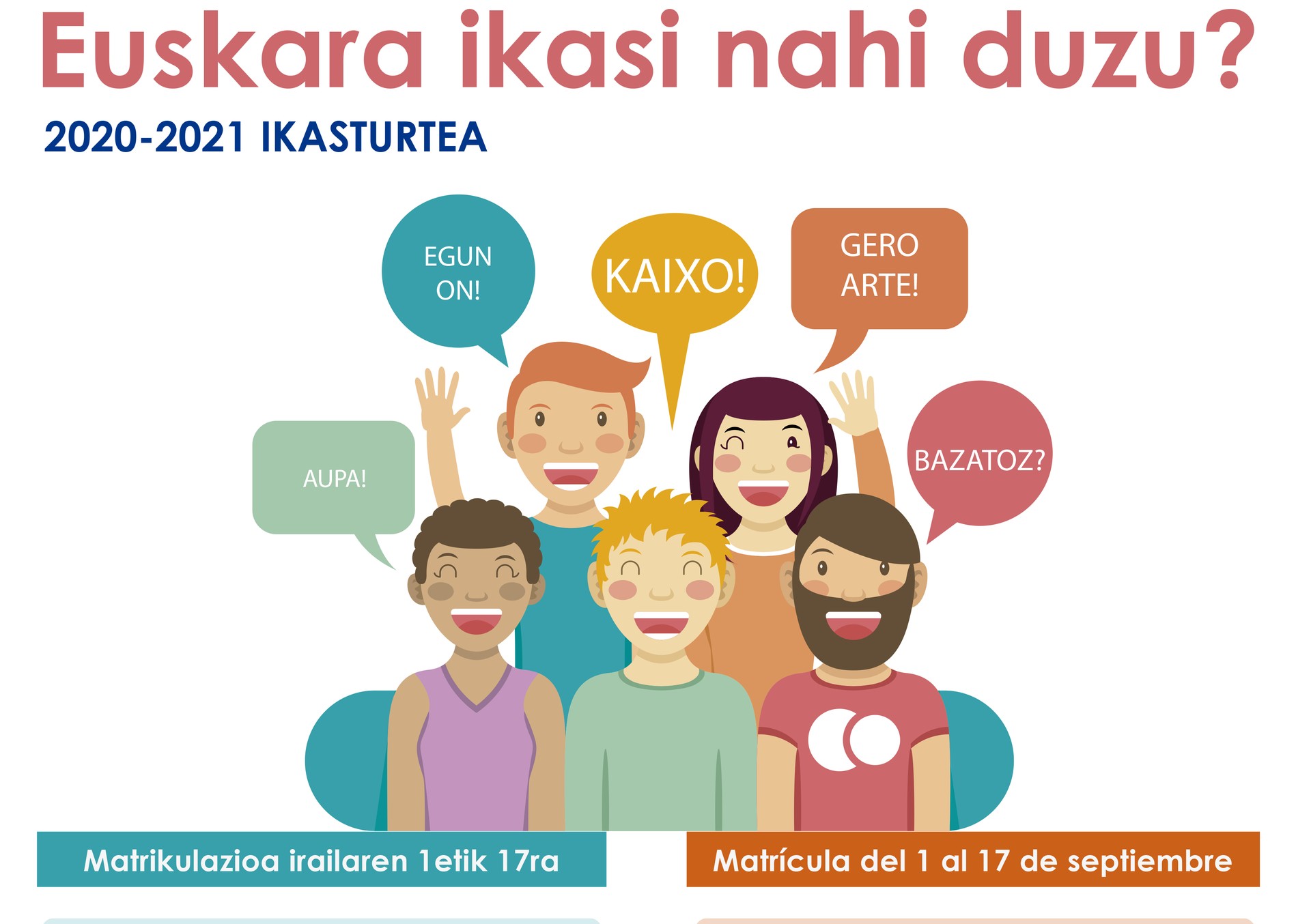 Euskara ikastaroetan matrikulatzeko epea zabalik dago