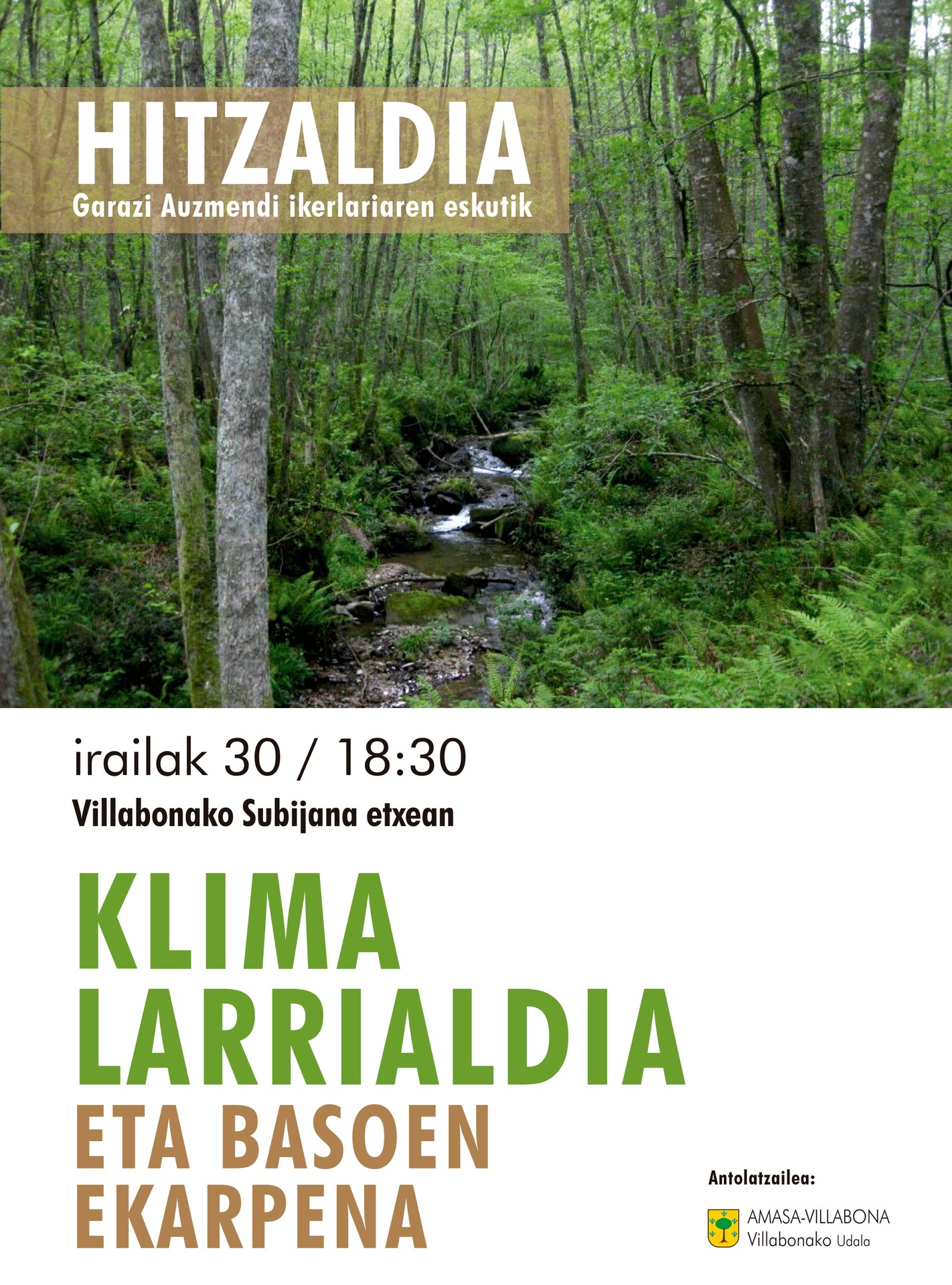 Klima larrialdiaren gaineko hitzaldia