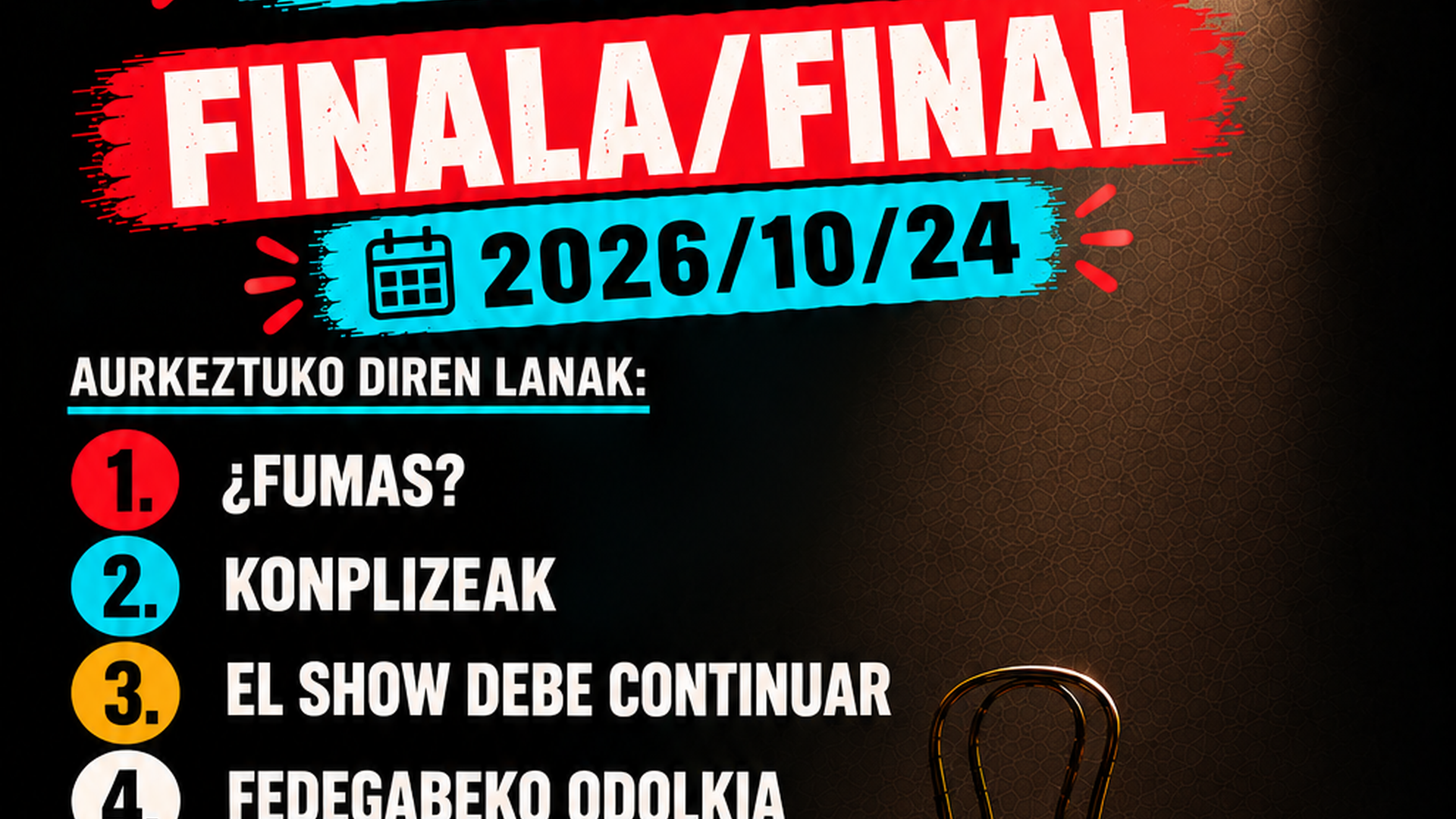 Sei finalisten artean artean erabakiko da irabazlea