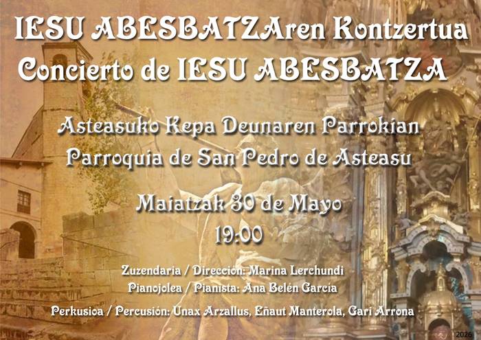 IESU Abesbatzak kontzertua eskainiko du larunbatean Asteasun