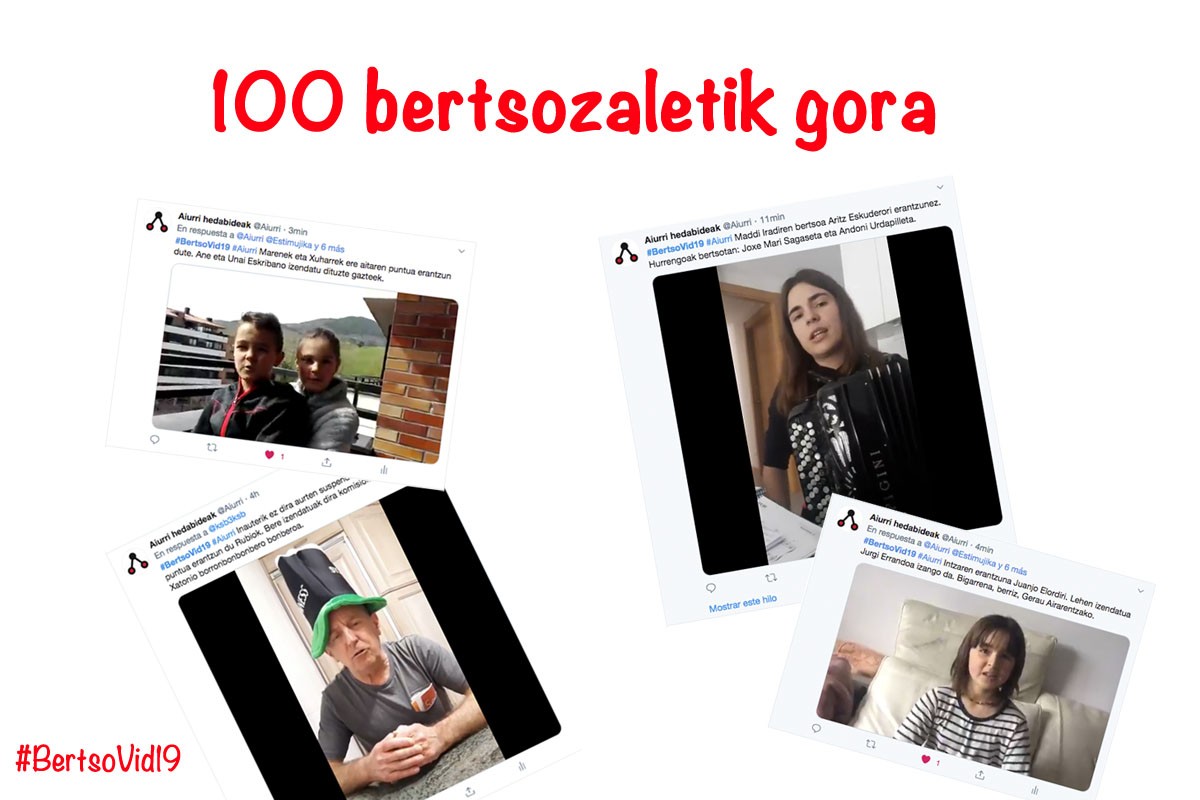 100 bertsozaletik gora #BertsoVid19 bertsokatean