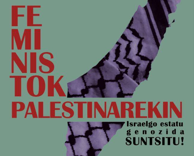 Palestinaren aldeko elkarretaratzea, Euskal Herriko Mugimendu Feministak deituta