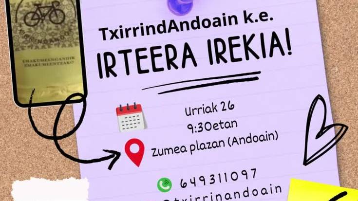 Txirrindandoain: urriaren 26ko irteera irekiaren iragarpena