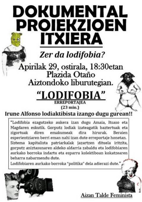 Lodifobiaren inguruko hitzaldia, ostiralean