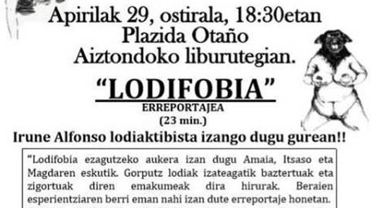 Lodifobiaren inguruko hitzaldia, ostiralean