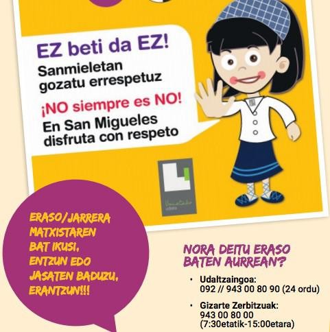 Eraso matxistei aurre egiteko kanpaina
