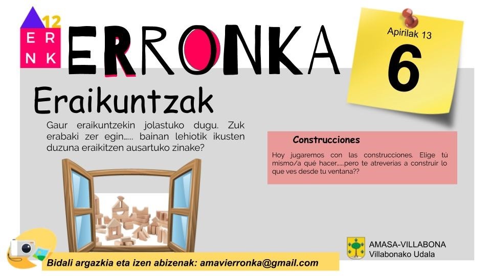 'Amavi Erronka' ekimenaren seigarren erronka: eraikuntzak