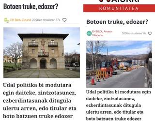 EH Bilduk komunikatu bera kopiatu eta itsatsi du bi udalerritan