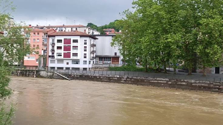 Leitzaran eta Oria ibaien ur maila handia, Andoain barrena