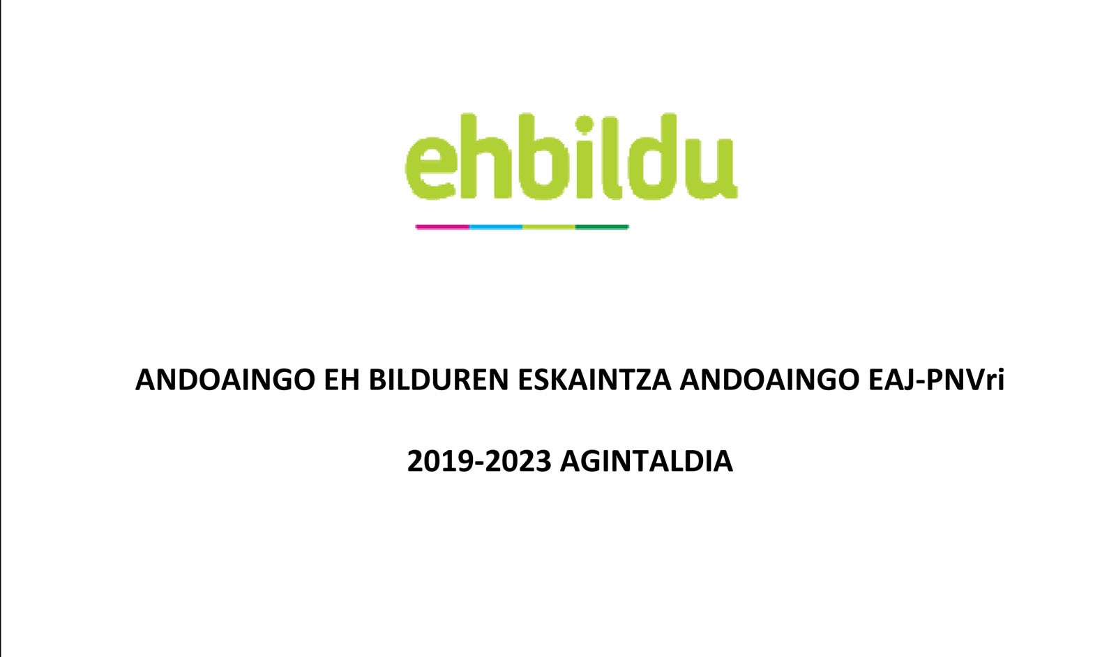 EH Bilduk EAJ-PNVri luzatu zion akordio proposamenaren berri eman du
