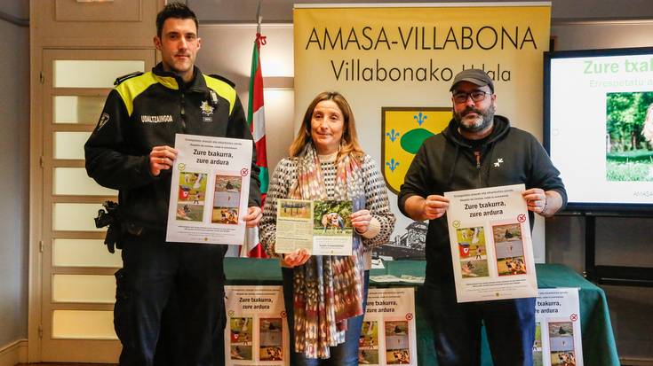 Txakur jabeei zuzendutako sentsibilizazio kanpaina abiarazi du Amasa-Villabonako Udalak