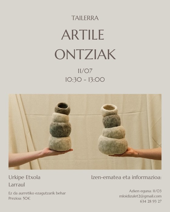 Artile ontziak egiteko tailerra
