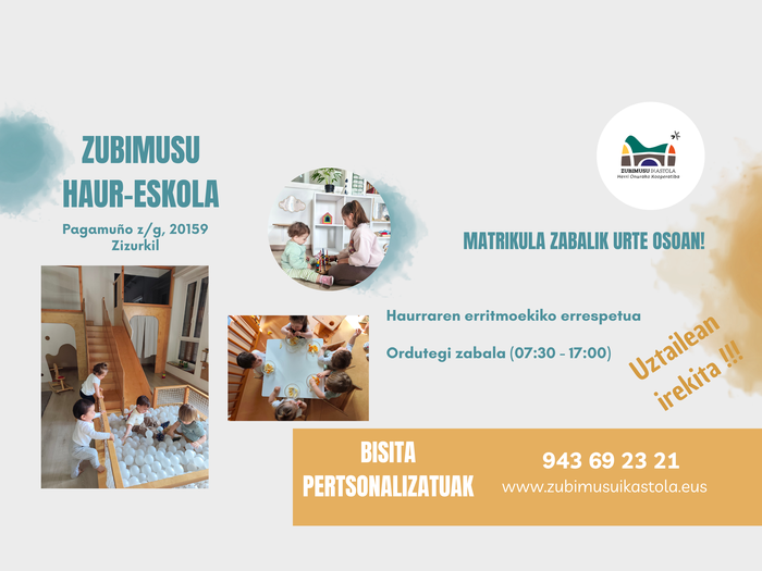 HAUR-ESKOLAKO MATRIKULA URTE OSOAN ZABALIK!
