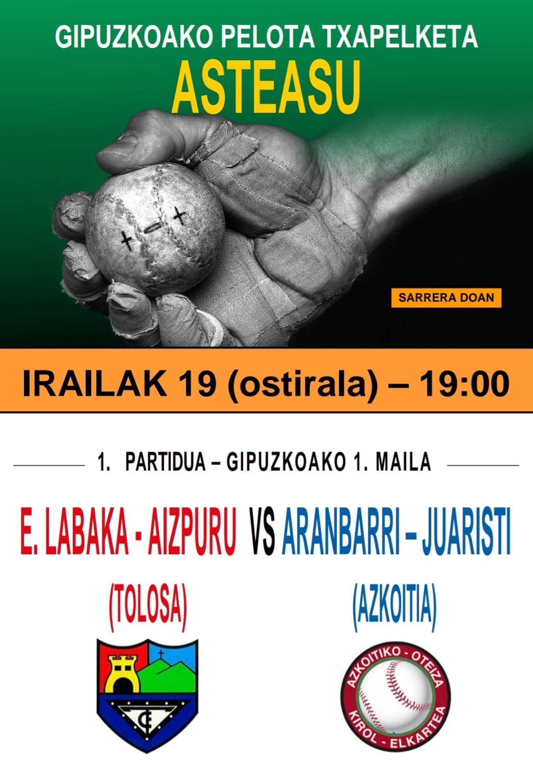 Gipuzkoako pelota txapelketako partida, Asteasun