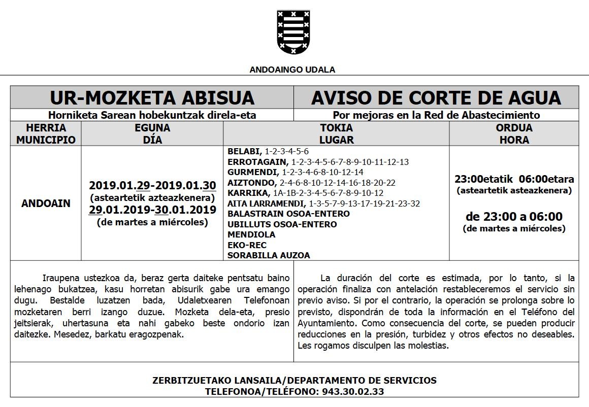 Ur mozketa herrigunearen eremu zabalenean