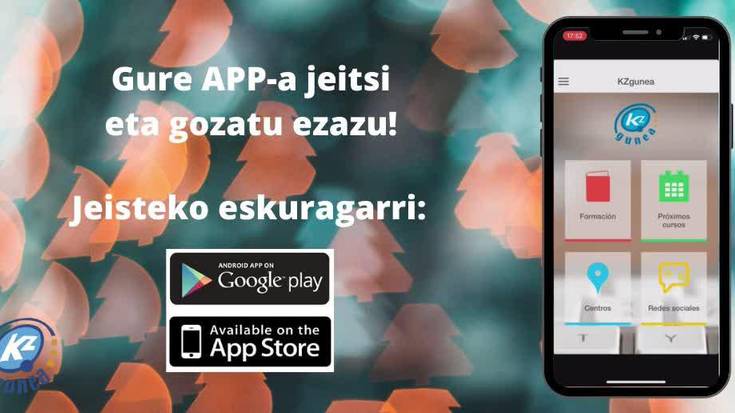 KZguneko ikastaroei buruzko informazio guztia app-ean eskuragarri