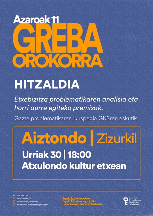 Etxebizitza problematikari buruzko hitzaldia