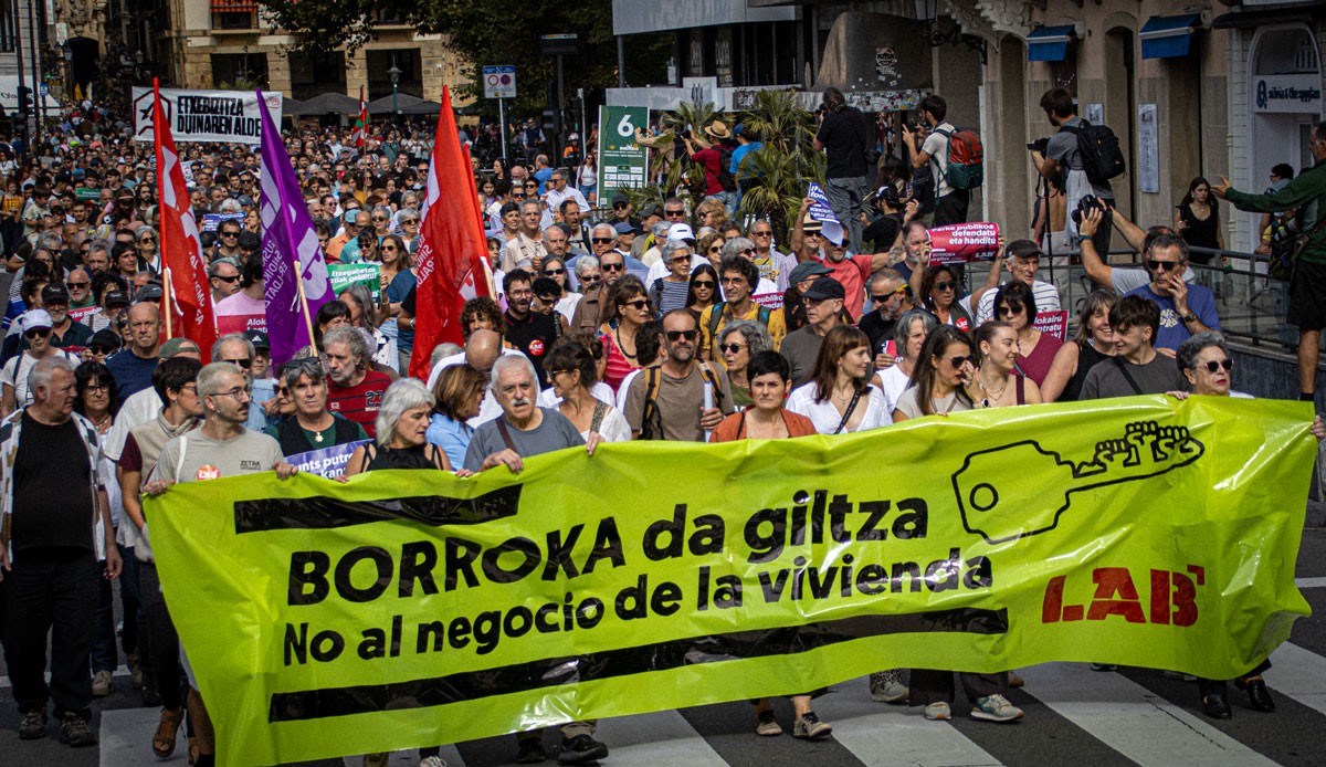 Pobretzearen eta errentismoaren kontra Euskal Herrian etxebizitza eta soldata duinak denontzat