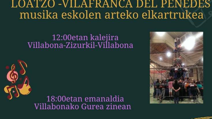 Loatzo Musika Eskola eta Villafranca de Penedeseko musikarien kalejira