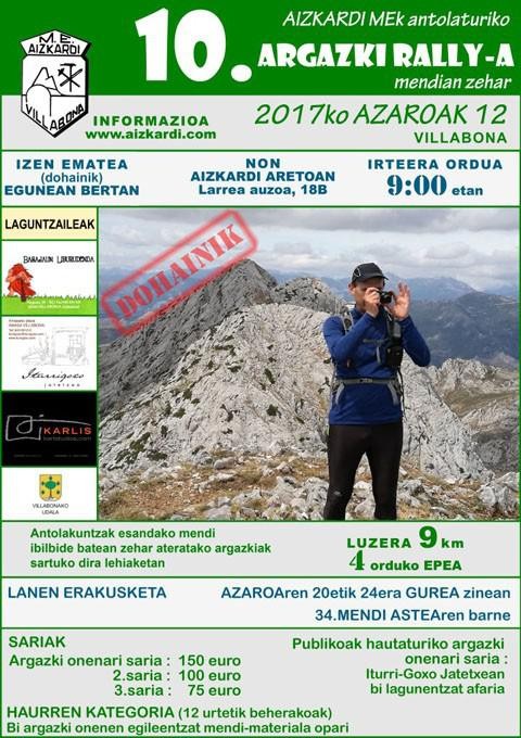X. Argazki Rallya, Aizkardi mendi taldearen eskutik