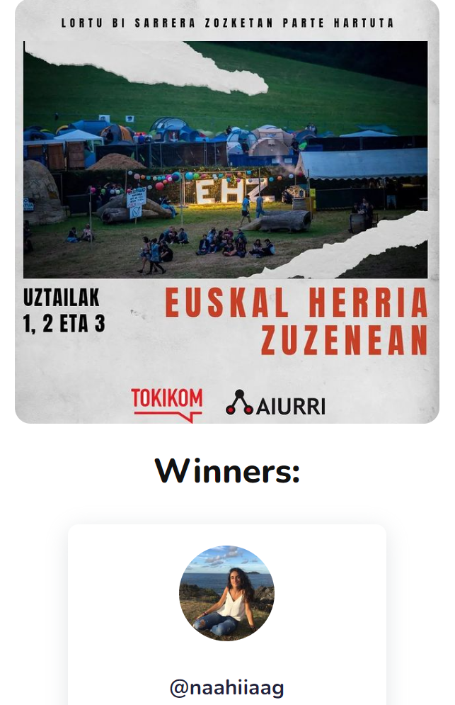 "Naahiiaag" erabiltzaileak eramango du EHZ jaialdirako sarrera bikoitza