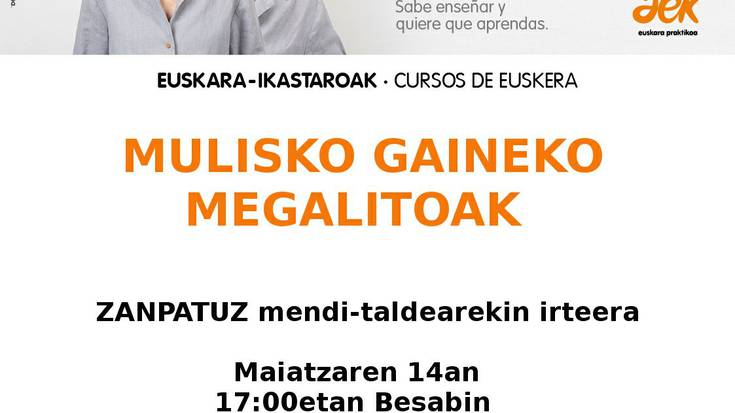 AEK-k irteera antolatu du Urnietako Mulisko Gaineko megalitoetara