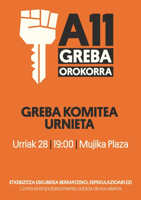 Greba komitearen deialdia Urnietan