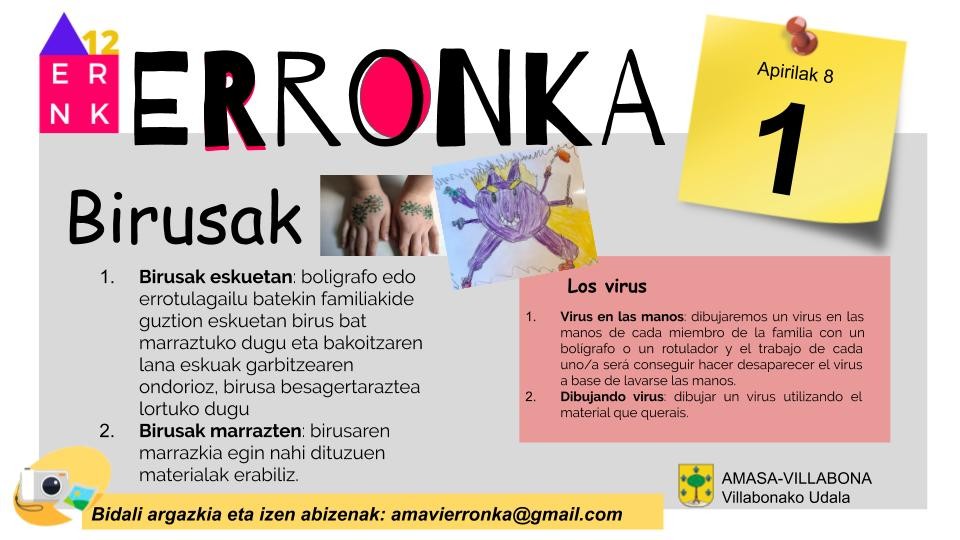 'Amavi Erronka' ekimenaren baitako lehenengo erronka