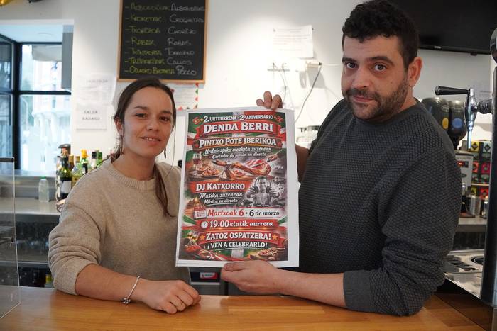 Denda Berri tabernaren bigarren urteurrena ospatuko dute ostiral arratsaldean