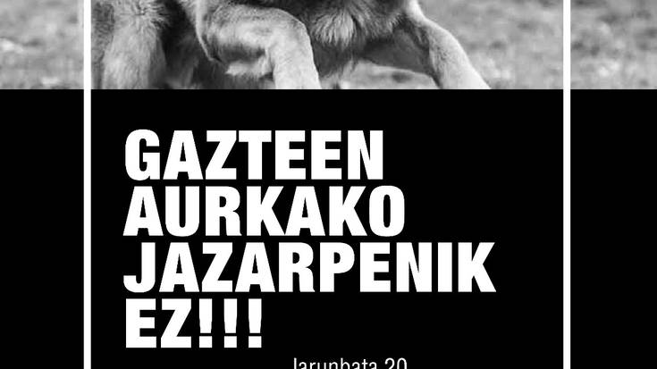 Manifestazioa egingo da Urnietan, Ertzaintzaren jarrera salatzeko