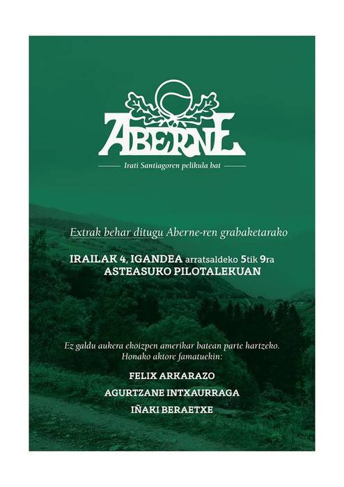 'Aberne' filman parte hartzeko deialdia, iganderako