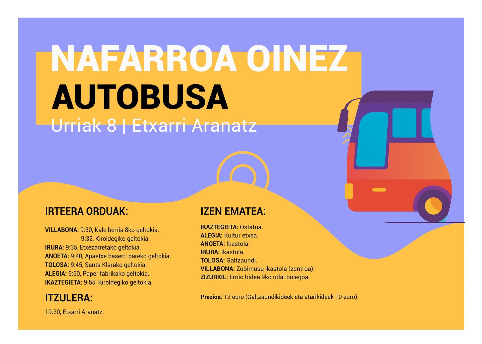 Nafarroa oinezera autobusez joateko aukera duzu Tolosaldetik