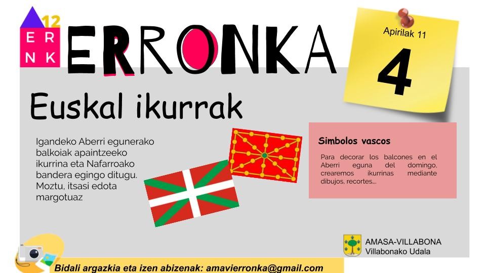 Amavi Erronka ekimeneko laugarren egitekoa: euskal ikurrak