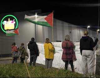 Protesta egin dute Mercadona saltokiaren aurrean, Israelgo produktuei boikota egitea eskatuz