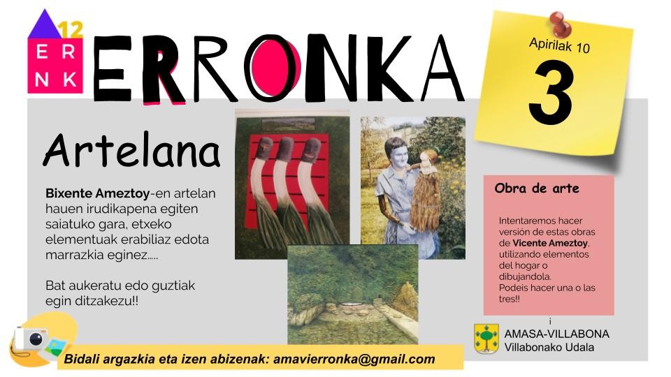 'Amavi Erronka' ekimenaren  hirugarren erronka: artelana