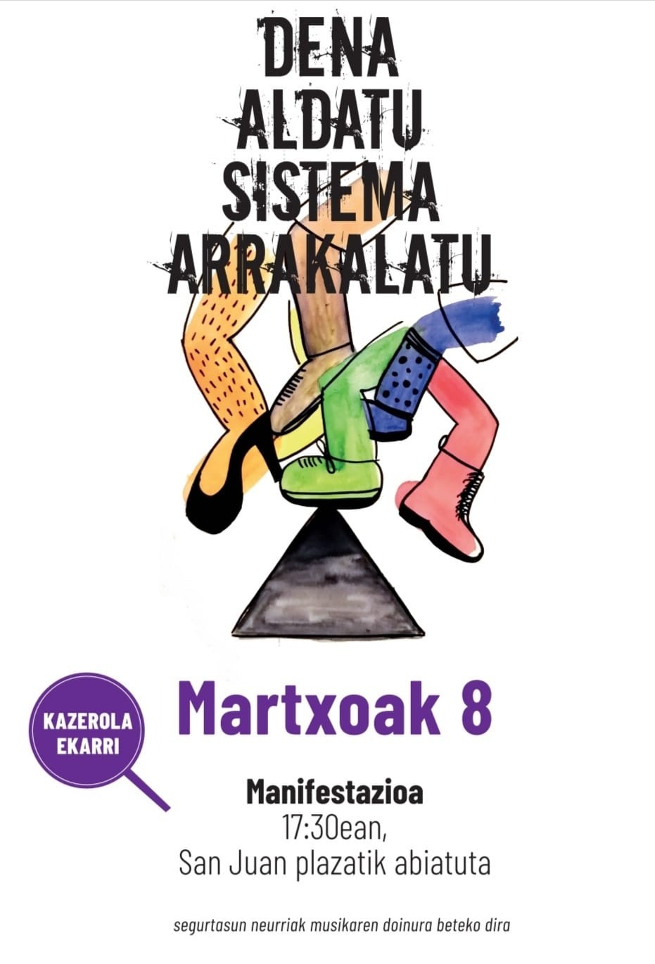 Kalera aterako dira gaur urnietarrak, "dena aldatzeko sistema arrakalatzeko"