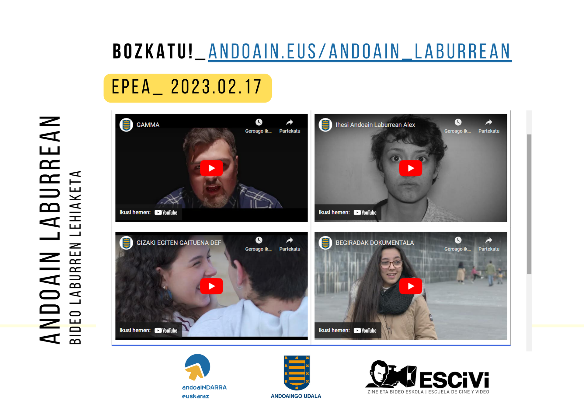 'Andoain laburrean' bozkatu!