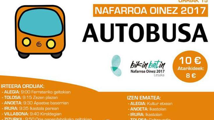 Nafarroa Oinez festara, Lesakara joateko autobusak