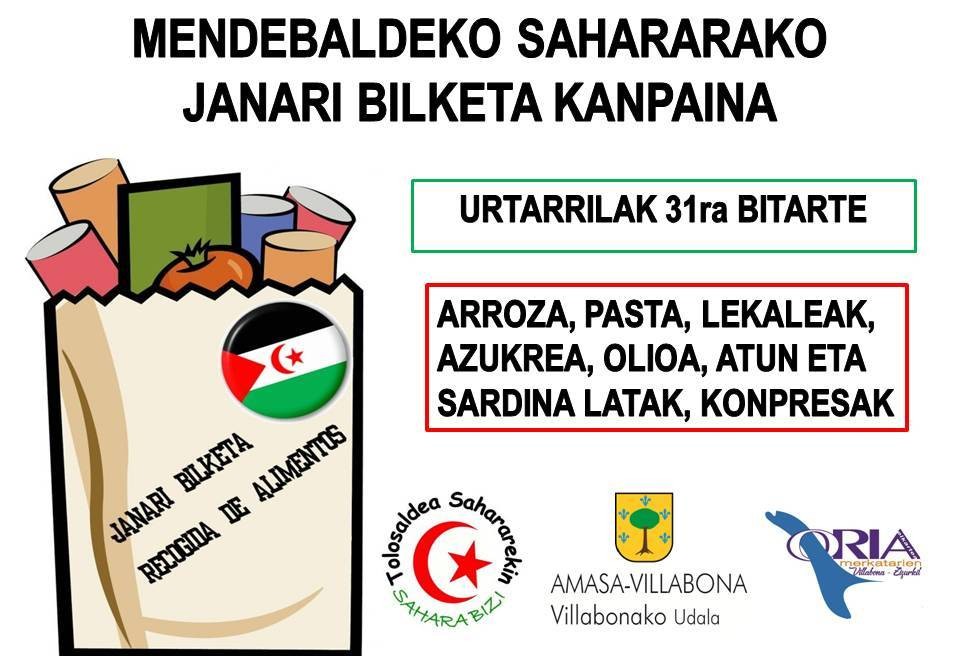 Martxan da Sahararako janari bilketa kanpaina