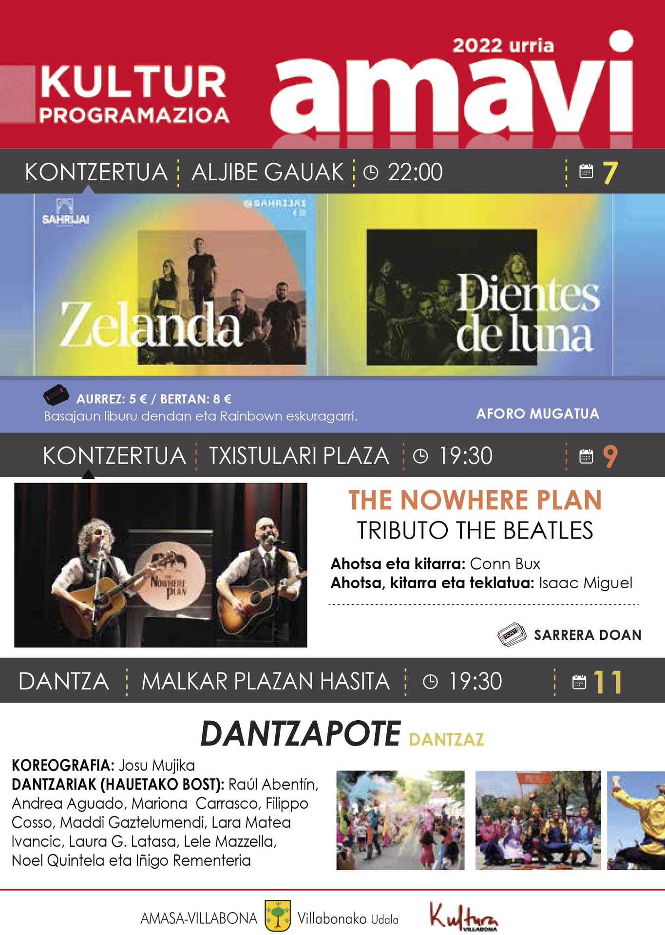 Gustu guztietarako kultur eskaintza anitza, Amasa-Villabonan