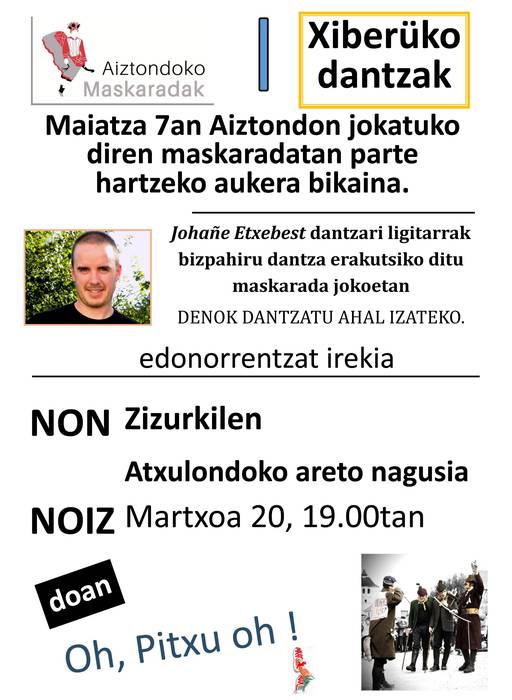 Maskaradako dantzak ikasteko saioa