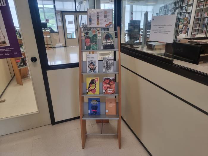 LGTBIQ+ kolektiboarekin lotutako irakurketa-txokoa, Udal Liburutegian