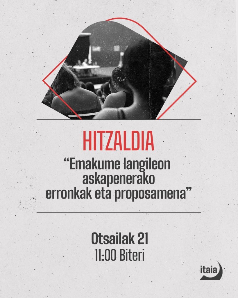 Hitzaldia Biterin, larunbat honetan