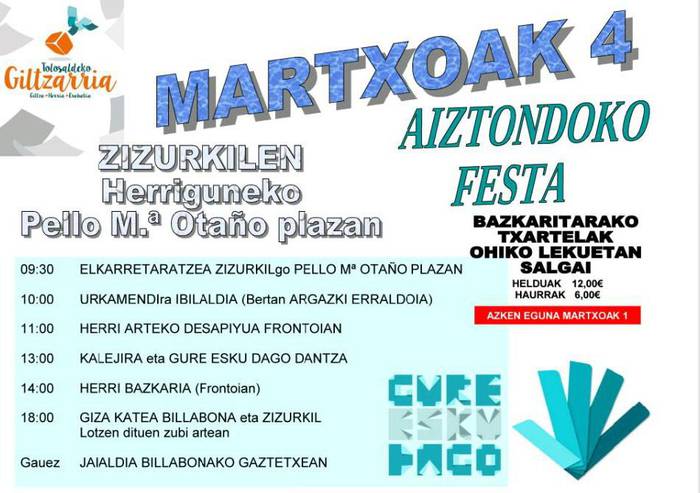 Giltzarria; Aiztondoko festa