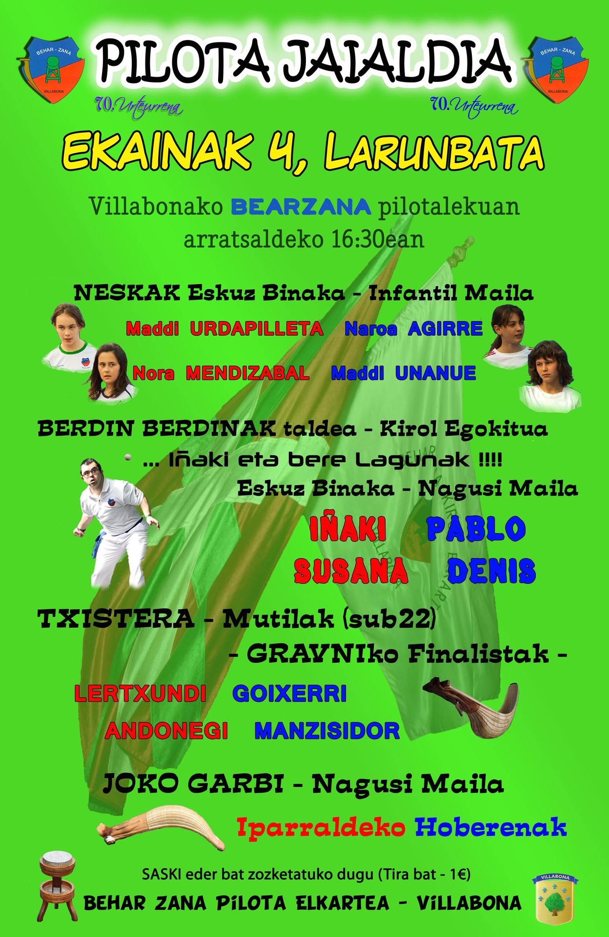 Pilotaz blai asteburua Villabonan
