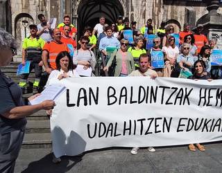 Andoaingo udaleko langileen lan-uztea, EUDELi lan baldintzak hobetzea eskatzeko