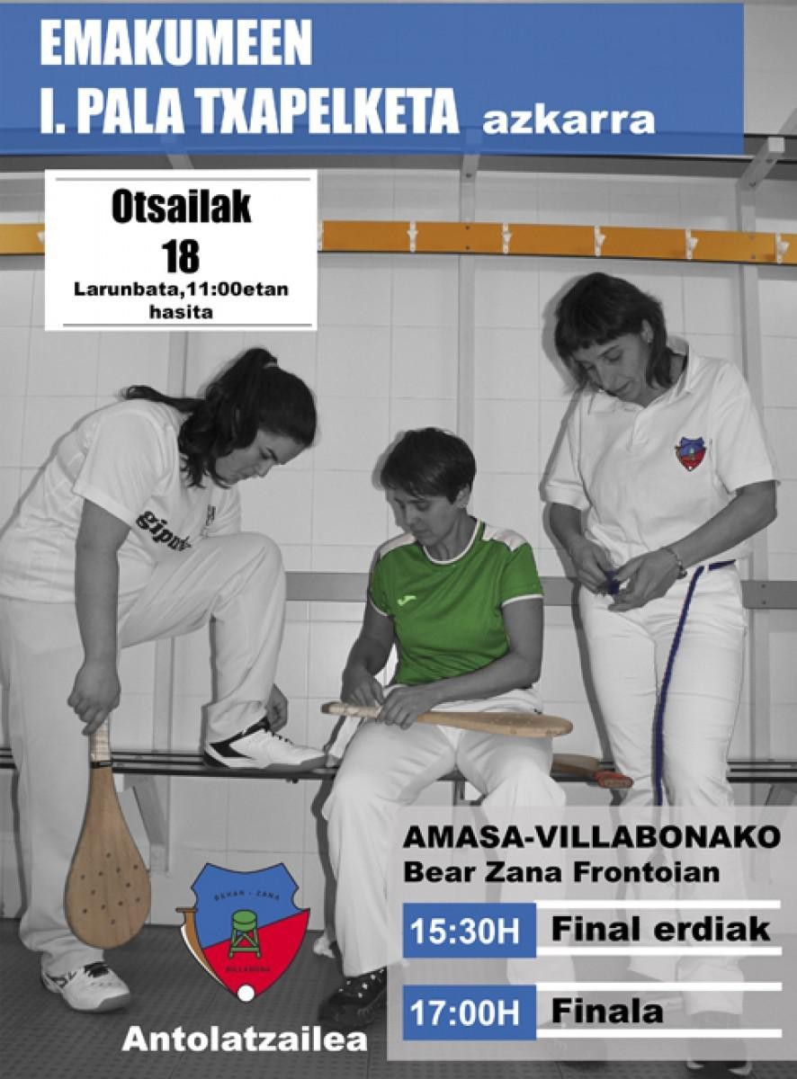 Emakumezkoen pala txapelketa azkarra bihar, Bearzana pilotalekuan