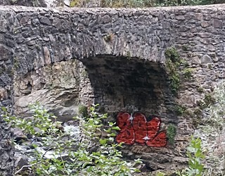 Graffitia agertu da Unanibian, babestutako naturgunearen bihotzean